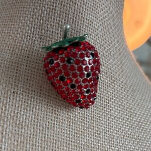 Strawberry Crystal Brooch